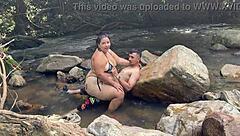 Risky river sex tight pussy cowgirl missionary drip