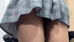 Sweet Young Latina Fingers Pussy in Daddy's Chair