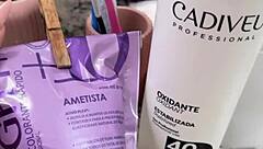 wife's big pussy lips glowing golden by the pool