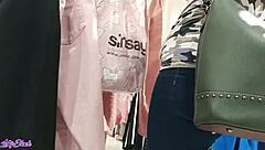 Lettie Black Caught Bending Over for Risky Public Dressing Room Blowjob