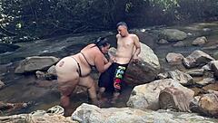 Risky river sex tight pussy cowgirl missionary drip