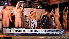 Blonde Amateurs Strip Naked Dancing Wild on Beach Party Stage