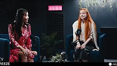 Redhead's Passion Ignites Asian Babe's Slave Surrender