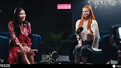 Redhead's Passion Ignites Asian Babe's Slave Surrender