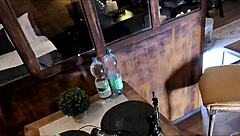 surprise deep throat blowjob from petite hot brunette babe swallowing every drop!