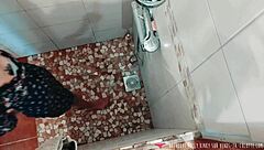 French Brunette Amateur Voyeur Shower Masturbation