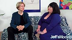 Chubby bella bendz ass fucked by lesbian granny