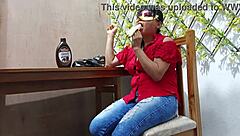 neighbor milf trades salt for chocolate bbc blowjob homemade