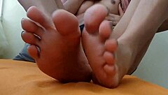 i love playing with my shemale feet sensually