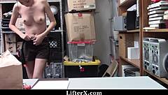 Police rip clothes dominate caught shoplifter suspect