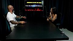 natzinha morena strips shows big tits talks porn vs content creation on sheer red