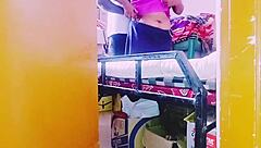 desi housewife moans dirty telugu during store rough sex
