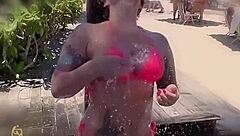 Blonde Sucks Big Black Cock on Beach Outdoor!