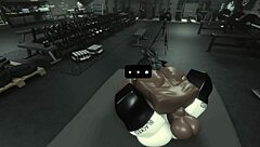 Gym BBC fucks pussy rough with cumshot in empty studio