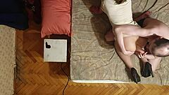 Sasha Earth's ass gapes wide from dildo play under Anastasia's horny anal mistress watch