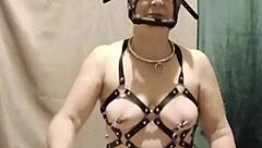 french bdsm slave bound harnais auto submission session