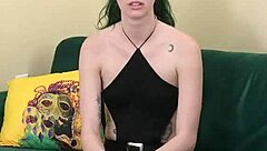 Skinny tall Kit Summers gothic miniskirt black bodysuit photoshoot part 2