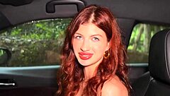 i give the hottest pov blowjob from a cute redhead teen in the car outdoors