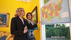 Drilling sexy milf campaign manager freeuse style in stockings costumes