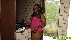boyfriend devours my pussy sucking then fucks hard in the kitchen amateurs