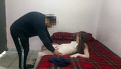 old man pays skinny teen slut to be cum dump