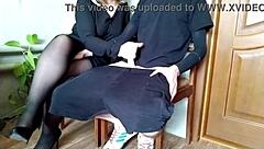 risky handjob tease near juicy mature milf's fat hairy pussy and saggy tits