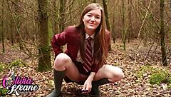 Naughty Student Pisses Outside Using Shewee Fetish