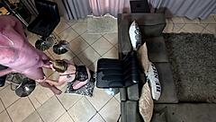 mature whore fishnets butterfly pussy fucked hard on chair