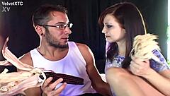 Petite Babe's Barefoot Casting Interview with Dirty Talk