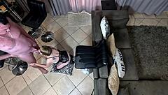 mature whore fishnets butterfly pussy fucked hard on chair