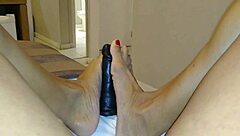 big ass brunette massage with toys