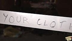 Skinny teen slut bent over in abandoned house takes double anal pounding from two studs!