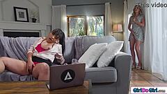 Petite milf coworker caught masturbating on video