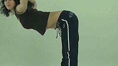 petite russian gymnast babe stretches legs wide showing off her tight pussy