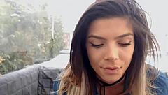 mysterious outdoor webcam tease with busty beauty