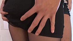 big butt japanese pantyhose slut gets uncensored thong creampie pounding