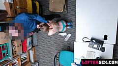 lp officer caught this teen shoplifter and now she's bent over getting monster cock punished hard