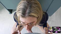 horny milf bends over for intense anal pounding and cumshot at school