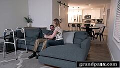 Horny old man fucks tight blonde teen beauty hard