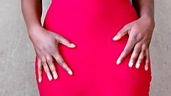 Sexy african lady flaunts massive tits seductively