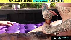 lacey jayne's oiled tits lead to outdoor nuru fuck