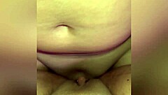 Redhead wife small tits rides monster cock cowgirl before bed cumshot