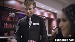 slutty wife bangs hubby fresh off waiter cock ride