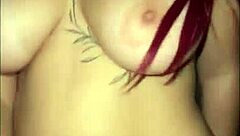 damn hot busty redhead teen rides cock wildly!