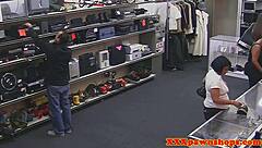 big ass latina pawnee bent over doggystyled by pawnbroker pov facial