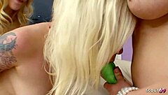 two mistresses dominate blonde slave in rough strapon threesome frenzy