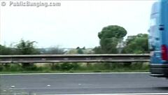 teen slut drowns in public cum gangbang facial