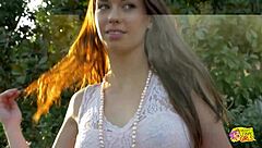 Hey, wanna watch two naughty angels eat pussies outdoors?