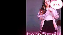 bonneyuwu the cute argentinian teen masturbates her tight pussy on bed in skirt