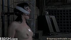 Bound hottie punished roughly bent over wet cunt spanking